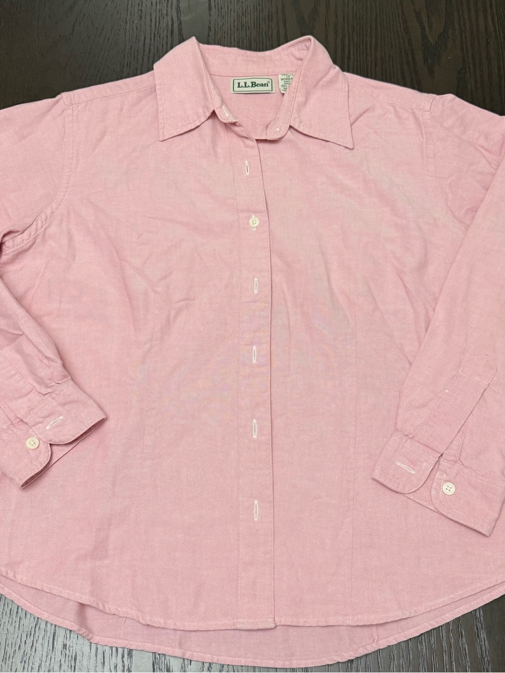 L.L. Bean Pink Long-Sleeve Button-Up Shirt